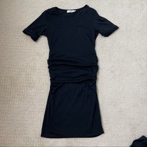 Miss Qee Short Sleeve Black Midi Dress, S